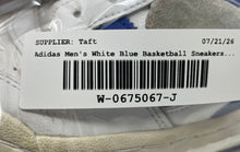 Load image into Gallery viewer, Adidas Mens Forum Mid FY4976 White Blue Basketball Sneakers Shoes 7.5 No Laces