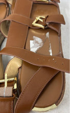 Load image into Gallery viewer, Michael Kors Womens Acorn Brown Leather Ankle Strap Espadrille Sandals Size 8.5M