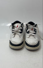 Load image into Gallery viewer, Nike Kids Air Jordan 3 Retro White Leather Gray Lace-Up Sneaker Shoes Size 9C