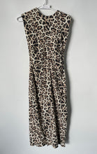 Load image into Gallery viewer, Zara Womens Black Brown Animal Print Sleeveless Back-Zip Sheath Dress Size Small