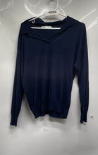 Load image into Gallery viewer, Zara Womens Blue Long Sleeve Collared Polo Pullover Sweater Size Small