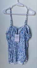 Load image into Gallery viewer, Diane Von Furstenberg Womens Blue White Animal Pullover Tank Top Size XL W/ Tag