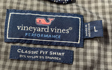 Load image into Gallery viewer, Vineyard Vines Mens Gray Gingham Long Sleeve Classic Fit Button-Up Shirt Size L