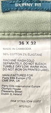 Load image into Gallery viewer, Perry Ellis Mens Green Flat Front Belt Loops Skinny Leg Chino Pants 36x32 W/Tags