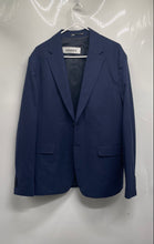 Load image into Gallery viewer, Zara Mens Blue Long Sleeve Notch Lapel Single-Breasted Two Button Blazer Size 44