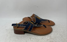 Load image into Gallery viewer, Tommy Hilfiger Womens Brown Navy Blue Block Thong Sandals Size 7