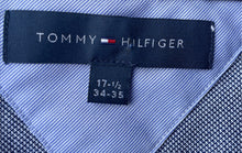 Load image into Gallery viewer, Tommy Hilfiger Mens Blue Long Sleeve Collared Dress Shirt Size 17 1/2