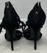 Load image into Gallery viewer, Steve Madden Womens Drama DRAM01S1 Black Open Toe Stiletto Strappy Heels Size 7M