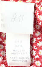Load image into Gallery viewer, H&M Womens Red White Floral Print 3/4 Sleeve Button Front Maxi Dress Size 8