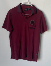 Load image into Gallery viewer, Armani Exchange Mens Burgundy Collared Short Sleeve Polo Shirt Size M