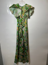 Load image into Gallery viewer, Zara Womens Green Paisley Print Flutter Sleeve One-Piece Jumpsuit Size XS