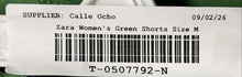 Load image into Gallery viewer, Zara Womens Green Flat Front Pockets Regular Fit Layered Chino Shorts Size M