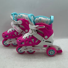 Load image into Gallery viewer, Chicago Skates Kids Multicolor Inline Skates Size S 10-13 With Protective Gear