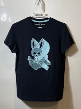 Load image into Gallery viewer, Psycho Bunny Mens Blue Black Short Sleeve Crew Neck Pullover T-Shirt Size 2