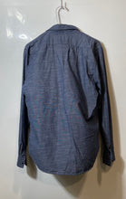 Load image into Gallery viewer, Express Mens Blue Cotton Long Sleeve Dual Pockets Button-Up Shirt Size M