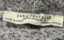 Load image into Gallery viewer, Zara Womens Gray 3/4 Sleeve Collarless Round Neck Pullover Sweater Size Medium
