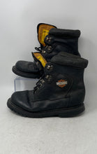 Load image into Gallery viewer, Harley-Davidson Mens Black Leather Lace-Up Motorcycle Biker Boots Size 8