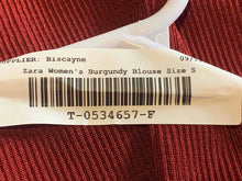 Load image into Gallery viewer, Zara Womens Burgundy Long Sleeve Crop Cardigan Sweater Size Small