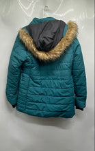 Load image into Gallery viewer, Wantdo Womens Teal Long Sleeve Fur Trim Full-Zip Hooded Parka Jacket Size Large