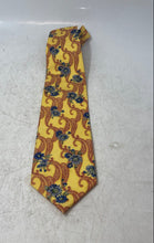 Load image into Gallery viewer, Alfredo Bendiani Mens Mustard Yellow Floral Paisley Print Adjustable Pointed Tie