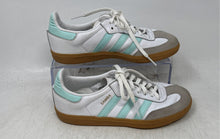 Load image into Gallery viewer, Adidas Kids Samba OG White Light Green Lace-Up Sneaker Shoes Size 1.5