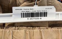 Load image into Gallery viewer, Zara Womens Brown Flat Front Elastic Waist Straight Leg Trouser Pants Size Small