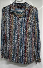 Load image into Gallery viewer, Liverpool Womens Multicolor Striped Long Sleeve Collared Button-Up Shirt Size M