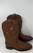 Load image into Gallery viewer, Mens Brown Leather Embroidered Square Toe Western Cowboy Boots Size 11.5