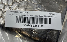 Load image into Gallery viewer, Goldenbleu Womens Metallic Gray Chrome Color Croc Embossed Clutch Purse