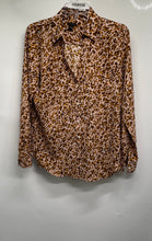 Load image into Gallery viewer, Ann Taylor Womens Multicolor Animal Print Long Sleeve Button-Up Shirt Size M