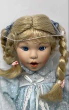 Load image into Gallery viewer, Vintage Collectible Braided Blonde Hair And Blue Eyes Porcelain Girl Doll