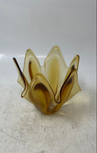 Load image into Gallery viewer, Amber Engraved Glass Home Decorative Collectible Centerpiece Bowl