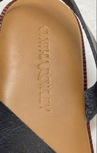 Load image into Gallery viewer, Cynthia Rowley Womens Cognac Black Leather Open Toe Strappy Sandals Size 9