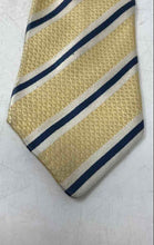 Load image into Gallery viewer, Serica Mens Yellow Striped 100% Pure Silk Classic Adjustable Designer Necktie