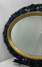 Load image into Gallery viewer, Home Decorative Black Swirl Engraved Frame Round Shape Wall Mirror