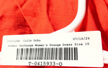 Load image into Gallery viewer, Armani Exchange Womens Orange Short Sleeve V-Neck Regular Fit Mini Dress Size 10