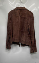 Load image into Gallery viewer, Isaac Mizrahi Womens Brown Leather Long Sleeve Full-Zip Motorcycle Jacket Sz XL