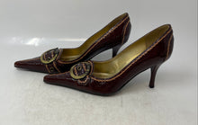 Load image into Gallery viewer, Mixx Womens Burgundy Leather Pointed Toe Slip-On Pump Heels Size 8