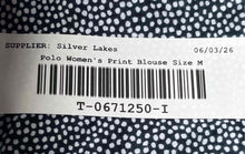 Load image into Gallery viewer, U.S. Polo Assn. Womens Blue White Dotted Long Sleeve Button-Up Shirt Size Medium