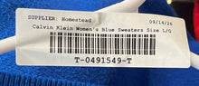Load image into Gallery viewer, Calvin Klein Womens Blue Dolman Sleeve Crew Neck Pullover Sweater Size Large