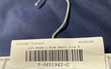 Load image into Gallery viewer, Loft Womens Blue Flat Front Button Detail Skinny Leg Ankle Pants Size 8
