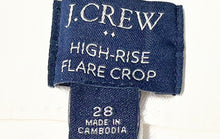 Load image into Gallery viewer, J. Crew Womens White Denim Light Wash High-Rise Flare Cropped Jeans Pants Sz 28
