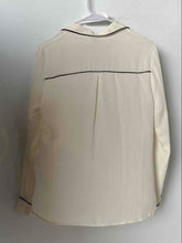 Load image into Gallery viewer, Express Womens Beige Collared Long Sleeve Button-Up Shirt Size Medium