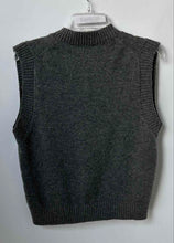 Load image into Gallery viewer, Zara Womens Gray Knitted V-Neck Sleeveless Pullover Vest Sweater Size Medium