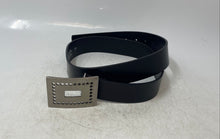Load image into Gallery viewer, Bosi Mens Black Genuine Leather Square Buckle Adjustable Dress Belt Size 32