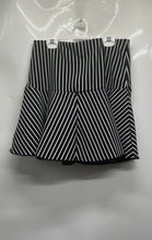 Load image into Gallery viewer, Mudo Collection Womens Black White Striped Pull On A-Line Skirt Size M With Tag