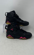 Load image into Gallery viewer, Nike Boys Jordan 7 Retro 442960-018 Black Pink Lace-Up Basketball Shoes Size 7