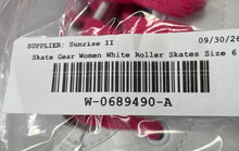 Load image into Gallery viewer, Skate Gear Womens White Pink Wheels Leather Lace-Up Roller Skates Size 6