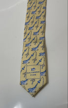 Load image into Gallery viewer, Southern Tide Mens Yellow Printed Keeper Loop Adjustable Designer Tie With Tags
