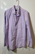 Load image into Gallery viewer, Van Heusen Mens Lilac White Striped Long Sleeve Regular Fit Dress Shirt Size M